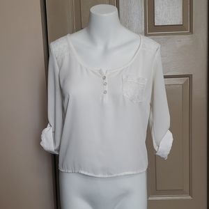 Sheer cropped blouse